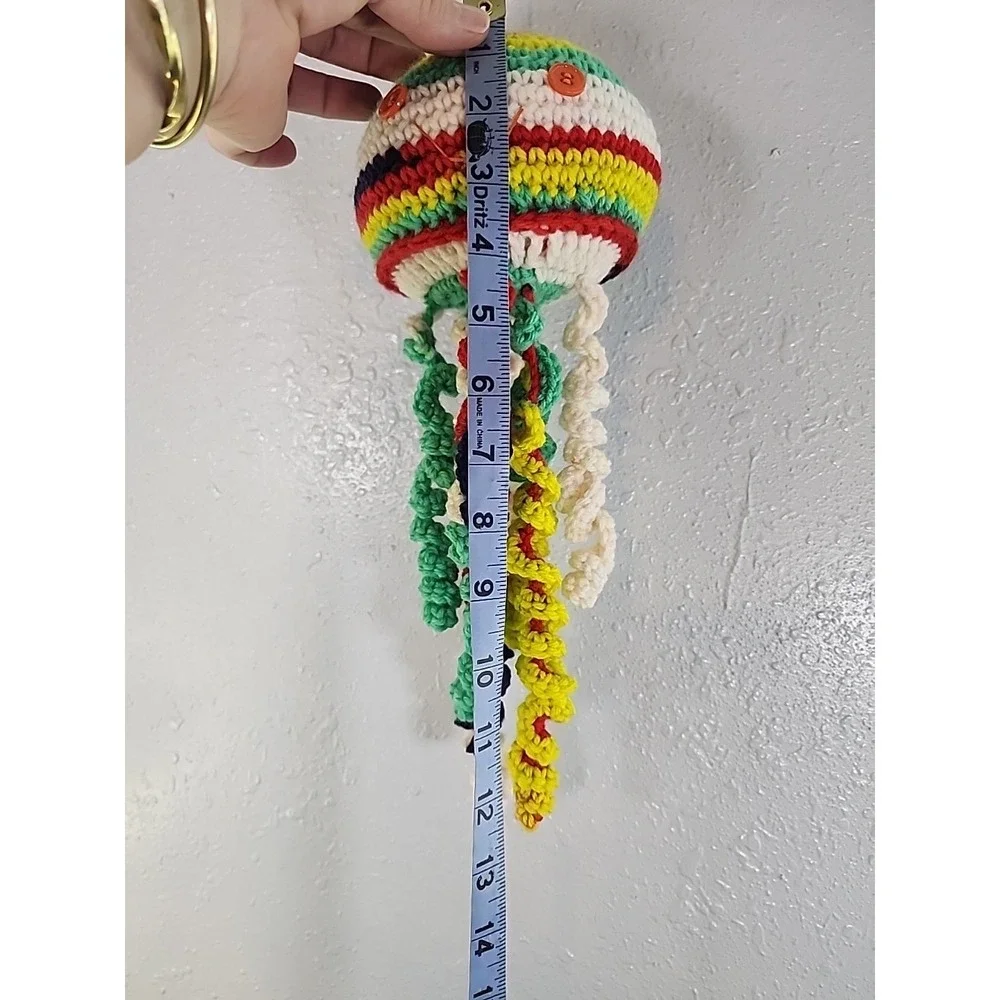 Jellyfish Handmade Crochet multi color  jelly fish gradient Red Green Yellow etc